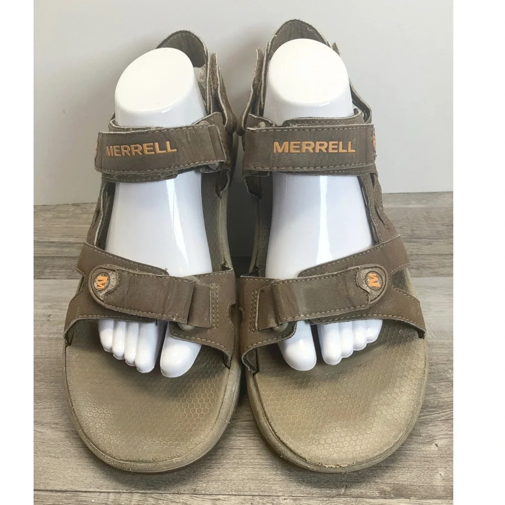 Merrell Mens Hiking Sandals Dark Earth Marmalade Brown Orange J193887C Size 12